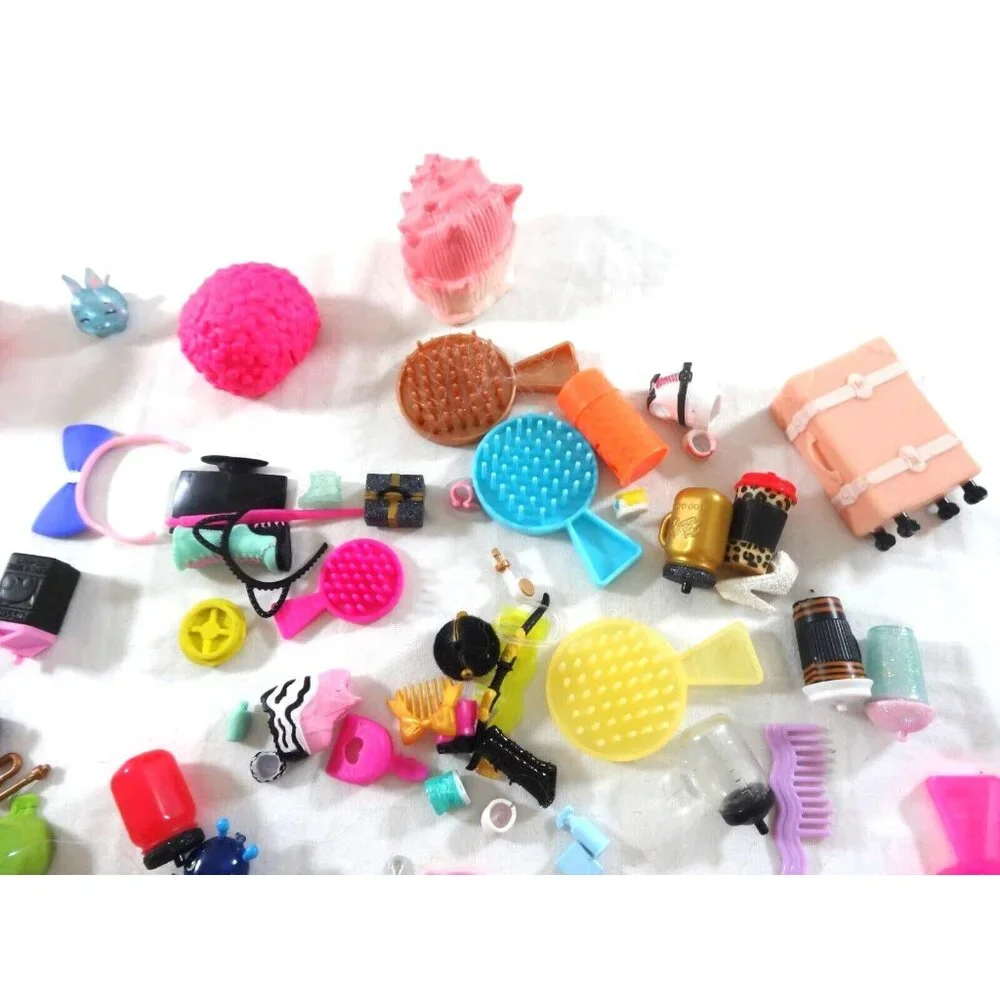 LOL Surprise Dolls Lot of Accessories Shoes Brush Comb Cups Suitcase Hair access